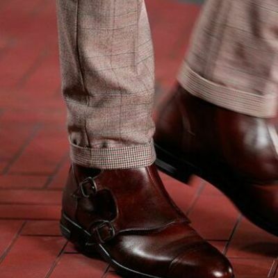 New handmade monk style leather boot 2 strap, hand-antiqued 2-buckle boots - Thumbnail 3