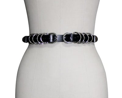 Uri Belt ( Black + Silver )