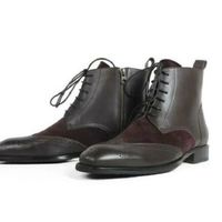 Men's Handmade Brown Ankle Boots, Ankle Chelsea Boots for Men, Stylish boots - Thumbnail 1
