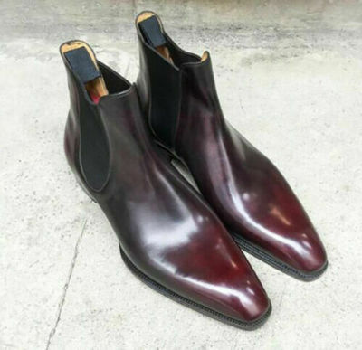 Men's Chelsea boots black Burgundy Ankle Chelsea boots, men's Canada leather for men's