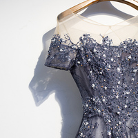 Elegant tulle sequins long prom gown - Thumbnail 3