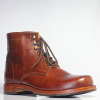 Handmade Men's Brown Ankle High Chukka Leather Lace Up Boots - Thumbnail 1