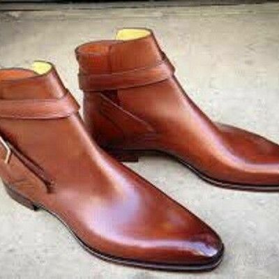 New men leather jodhpurs boots for men, men ankle leather boots, men strap boots - Thumbnail 3