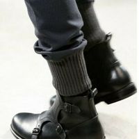 Handmade mens triple monk strap leather boots,Mens black leather boots, - Thumbnail 4