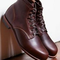 Handmade Men dark brown lace up boots, Men ankle boots, Menswear - Thumbnail 4