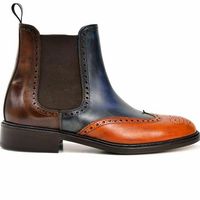 Men's Custom patina leather Chelsea boots men handmade ankle boots - Thumbnail 4