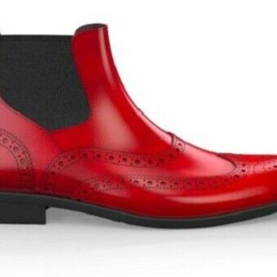 Handmade leather boots, red chelsea boots,ankle high boots - Thumbnail 2