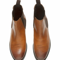 New Handmade Chelsea Brown Two tone leather boots, Men ankle boots, - Thumbnail 1