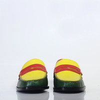 Handmade Multi Color Penny Loafers Leather Shoes For Men's - Thumbnail 3