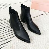 Handmade Men Black Pointed Toe Chelsea Boots, Men Black Leather Ankle Boots - Thumbnail 1