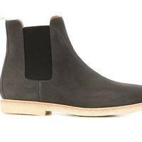 Handmade Chelsea Crepe Sole Men's Grey Boot Suede Chelsea New Fashion Boots - Thumbnail 1