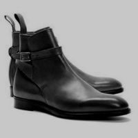 Handmade Men black Leather jodhpurs boot Men ankle leather boots Men ankle boots - Thumbnail 4
