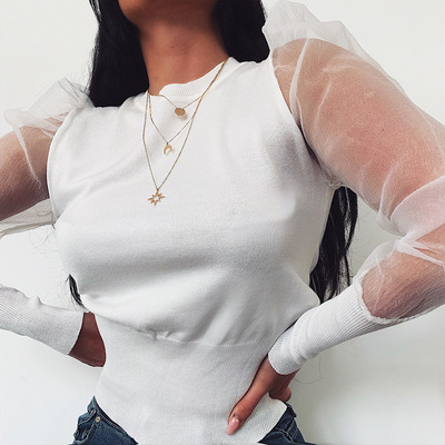 Slim Round Neck Long Sleeve Top