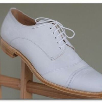 Men,s handmade classic style real leather white formal shoes, men leather shoes