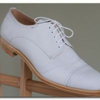 Men,s Handmade Classic Style Real Leather White Formal Shoes, men leather shoes - Thumbnail 1