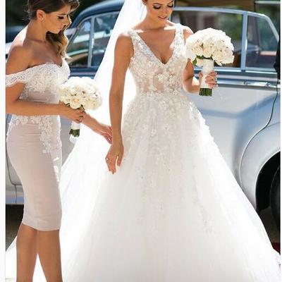 Ball gown princess wedding dresses scoop lace flowers bridal gowns vestido de novia
