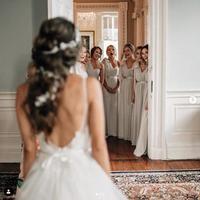 Ball Gown Princess Wedding Dresses Scoop Lace Flowers Bridal Gowns vestido de novia - Thumbnail 1