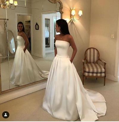 Simple Wedding Dress Strapless Wedding Bridal Gowns