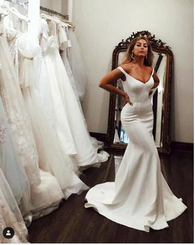 Simple Mermaid Wedding Dresses Off the Shoulder Bridal Gowns vestido de novia