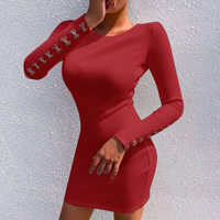 Temperament Long Sleeve Hip Dress - Thumbnail 2