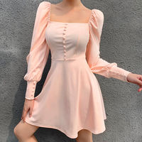 Slim Long Sleeve Open Back Dress - Thumbnail 2