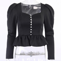 Long Sleeve Pearl Button Shirt Top - Thumbnail 2