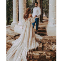 Beautiful Off Shoulder Boho A Line Princess Dress - Thumbnail 2