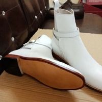 Handmade Men White Color Leather Jodhpurs boots, Men ankle boots, Mens boots - Thumbnail 1