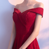 Cute burgundy short prom dress evening dress - Thumbnail 1