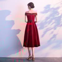 Cute burgundy short prom dress evening dress - Thumbnail 4