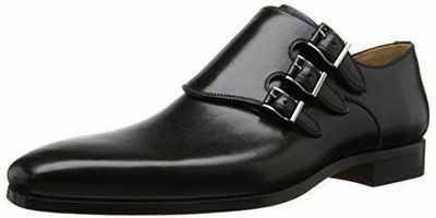 New Men's Handmade Black color Leather Triple Monk Strap Dress Fashion Shoes