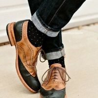 New Handmade Two Tone Tan & Black Real Leather Brogue Shoes, Men leather Shoe - Thumbnail 1