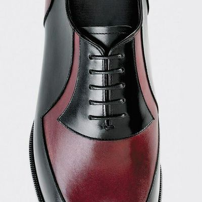Stylish men's handmade black maroon wing tip leather lace up dress fashion shoes
