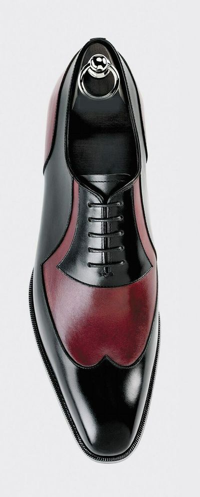 Stylish Men's Handmade Black Maroon Wing Tip Leather Lace Up Dress Fashion Shoes