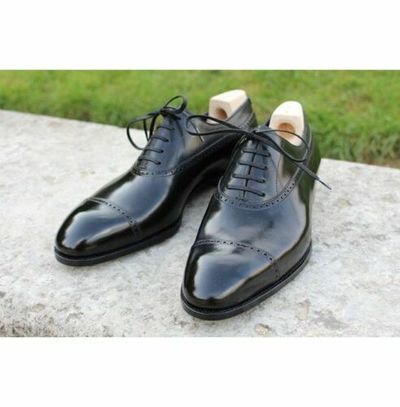 New Handmade Men's Black Brogue Dress Shoes, Men's Leather Lace Up Formal Shoes