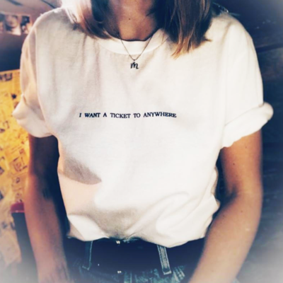 Free shipping-"i want a ticket to anywhere" tee - Thumbnail 4
