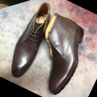 Handmade men brown leather boot, mens chukka style boots, formal boot for men - Thumbnail 4