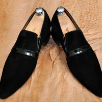 Handmade Men's Black Color Handmade Dress Moccasins Leather Dress Shoes for Men - Thumbnail 1