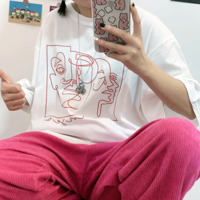 Free Shipping-ABSTRACT DRAWING TEE - Thumbnail 2