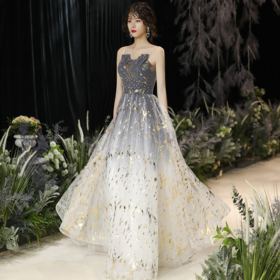 Cute tulle long prom dress evening dress - Thumbnail 5