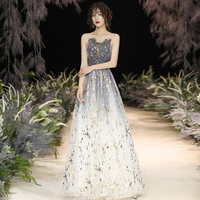 Cute tulle long prom dress evening dress - Thumbnail 1