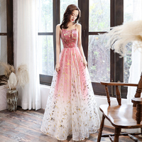 Cute tulle long prom dress evening dress - Thumbnail 3