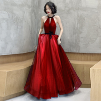 Elegant tulle long prom dress evening dress - Thumbnail 4