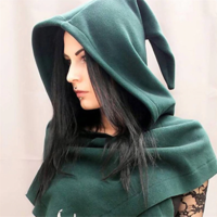 Luna Black and Green Gothic Head Scarf - Thumbnail 3