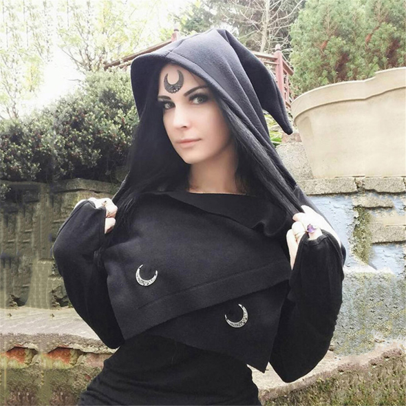Luna Black and Green Gothic Head Scarf