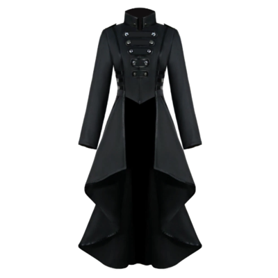 Vintage Gothic Women Irregular Hem Long Coat
