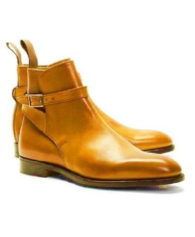 Classic Style Hand Stitched Real Leather Jodhpurs Boots with Leather Sole.