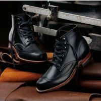 Handmade Men’s Black Color Lace Up Boots, Leather High Ankle Boots - Thumbnail 4