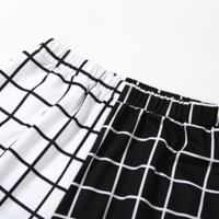 Free Shipping-BLACK AND WHITE GRID JOGGER - Thumbnail 2
