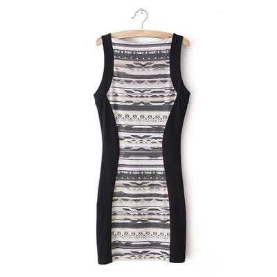 Tribal pattern ladies bodycon dress
